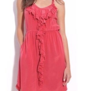 Rebecca Taylor Coral Ruffle Mini Cami Dress